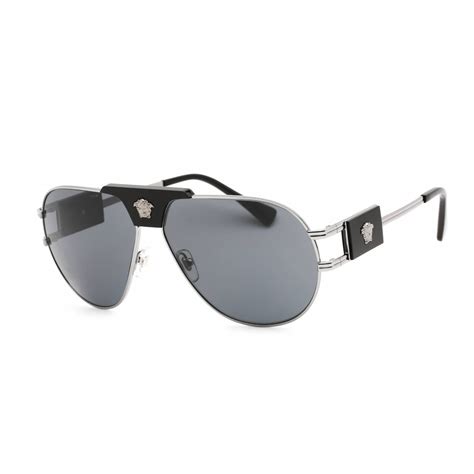 Versace Dark Grey Pilot Men's Sunglasses VE2252 